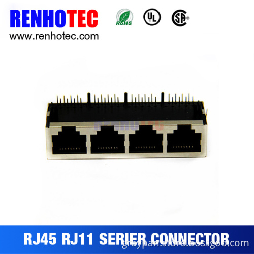 4 hole 8p8c rj45 Connector without led